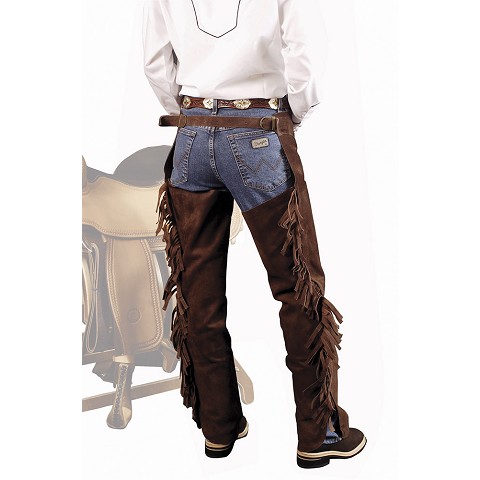 chaps western in pelle scamosciata